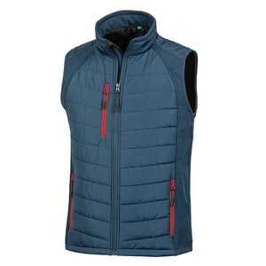 Result Mens Black Compass Padded Soft Shell Gilet / Navy/Red